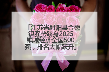 江苏省射阳县合德镇强势跻身2025镇域经济全国500强，排名大幅跃升
