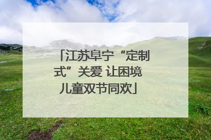 江苏阜宁“定制式”关爱 让困境儿童双节同欢
