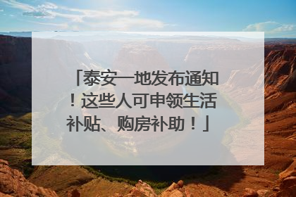 泰安一地发布通知！这些人可申领生活补贴、购房补助！
