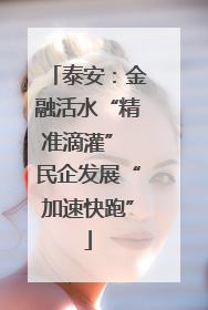 泰安：金融活水“精准滴灌” 民企发展“加速快跑”