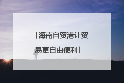 海南自贸港让贸易更自由便利
