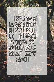 济宁高新区洸河街道阳光社区开展“杜绝高空抛物 共建和谐文明社区”宣传活动