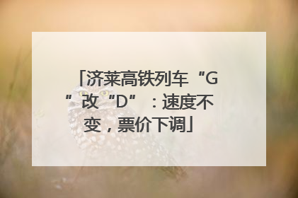 济莱高铁列车“G”改“D”：速度不变，票价下调