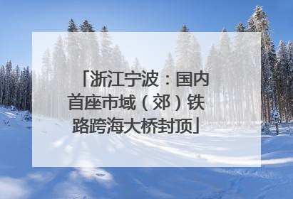 浙江宁波：国内首座市域（郊）铁路跨海大桥封顶