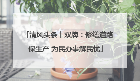 清风头条丨双牌：修缮道路保生产 为民办事解民忧