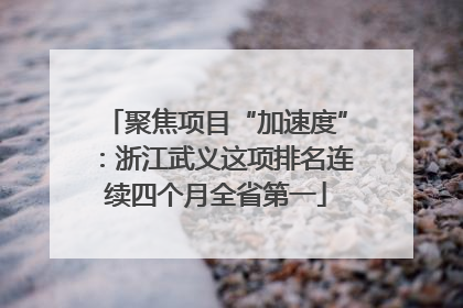 聚焦项目“加速度”：浙江武义这项排名连续四个月全省第一