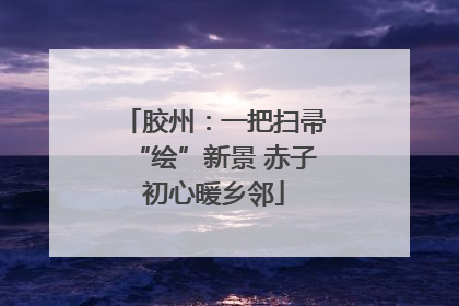 胶州：一把扫帚“绘”新景 赤子初心暖乡邻