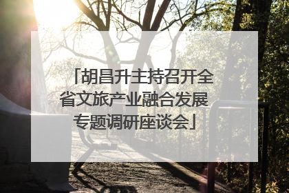 胡昌升主持召开全省文旅产业融合发展专题调研座谈会