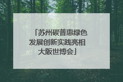苏州碳普惠绿色发展创新实践亮相大阪世博会