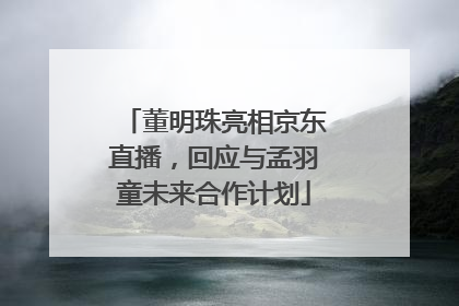 董明珠亮相京东直播，回应与孟羽童未来合作计划