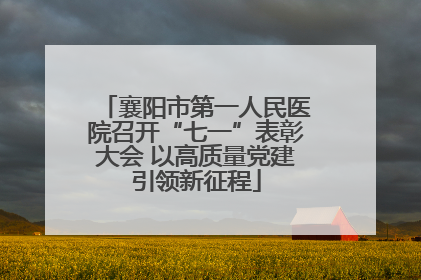 襄阳市第一人民医院召开“七一”表彰大会 以高质量党建引领新征程