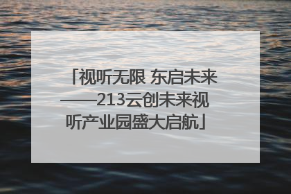 视听无限 东启未来——213云创未来视听产业园盛大启航