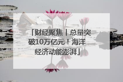 财经聚焦丨总量突破10万亿元！海洋经济动能澎湃