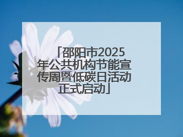 邵阳市2025年公共机构节能宣传周暨低碳日活动正式启动