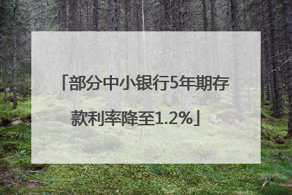 部分中小银行5年期存款利率降至1.2%
