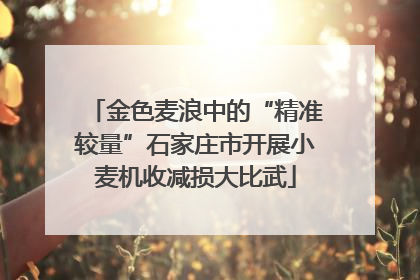 金色麦浪中的“精准较量”石家庄市开展小麦机收减损大比武