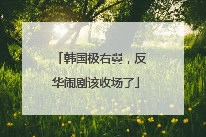 韩国极右翼，反华闹剧该收场了