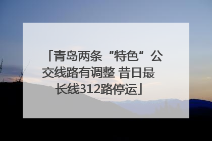 青岛两条“特色”公交线路有调整 昔日最长线312路停运