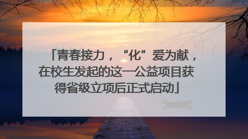 青春接力，“化”爱为献，在校生发起的这一公益项目获得省级立项后正式启动