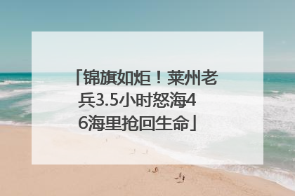 锦旗如炬！莱州老兵3.5小时怒海46海里抢回生命