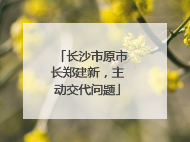 长沙市原市长郑建新，主动交代问题
