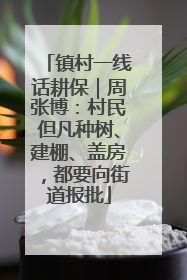 镇村一线话耕保｜周张博：村民但凡种树、建棚、盖房，都要向街道报批