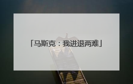 马斯克：我进退两难