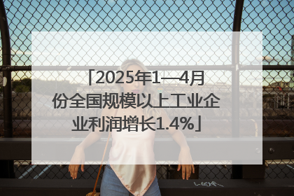 2025年1—4月份全国规模以上工业企业利润增长1.4%
