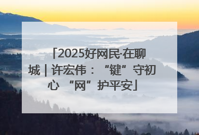2025好网民·在聊城｜许宏伟：“键”守初心 “网”护平安