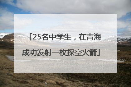 25名中学生，在青海成功发射一枚探空火箭