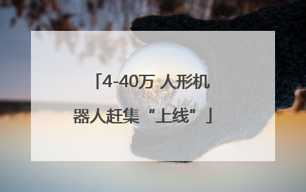 4-40万 人形机器人赶集“上线”