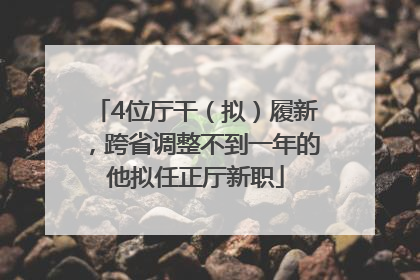 4位厅干（拟）履新，跨省调整不到一年的他拟任正厅新职