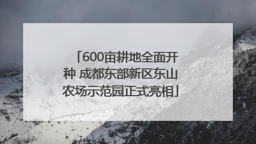 600亩耕地全面开种 成都东部新区东山农场示范园正式亮相