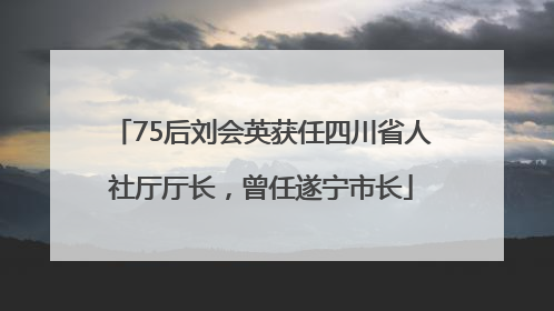 75后刘会英获任四川省人社厅厅长，曾任遂宁市长