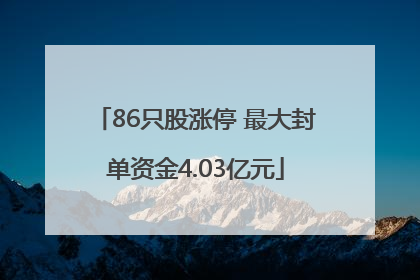 86只股涨停 最大封单资金4.03亿元